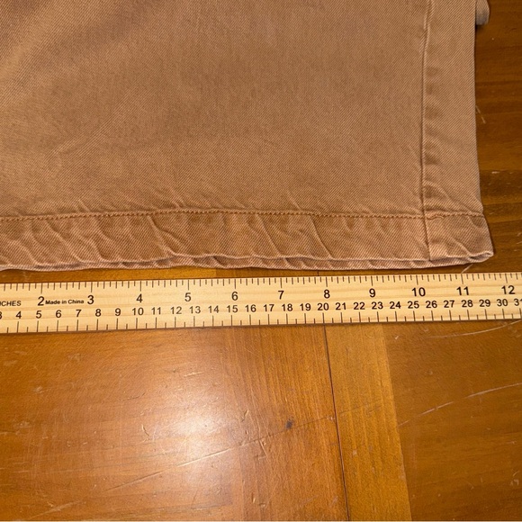 YFB Cotton Wide Leg Cargo Pants Womens M Mineral Wash Pull Up Camel Boho Hippie - Picture 10 of 10